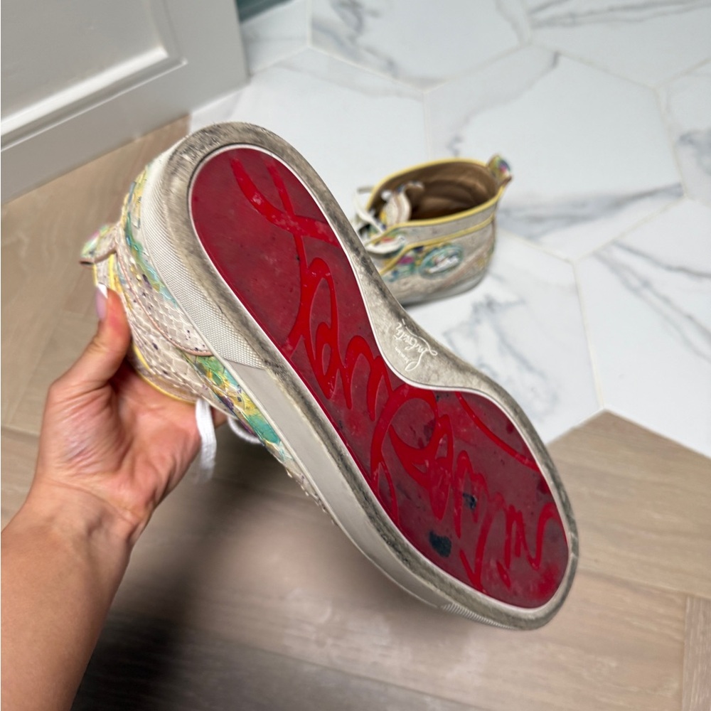 Christian Louboutin Python High-Top Sneakers - Picture 5 of 7